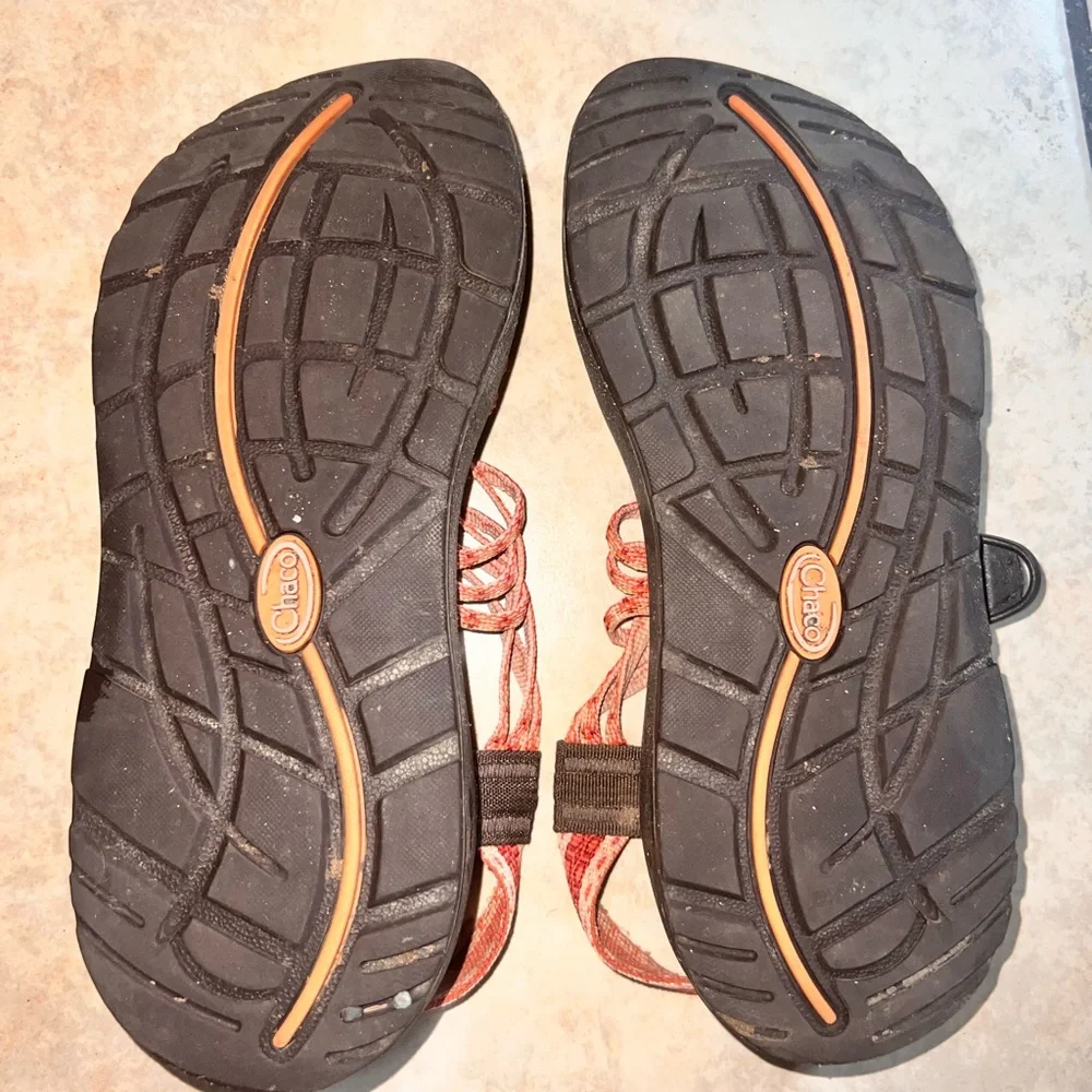 Chaco Coral and Black Strappy Sandals - Picture 2 of 3